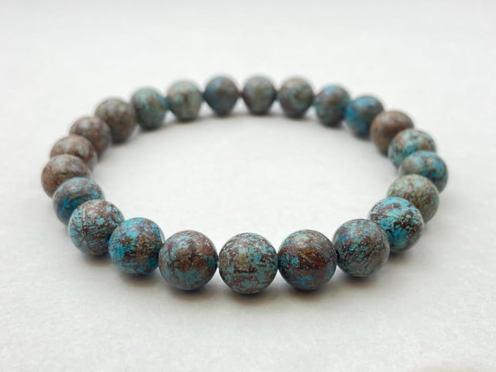 Unisex Natural Shattuckite 8mm Stretchable Bracelet